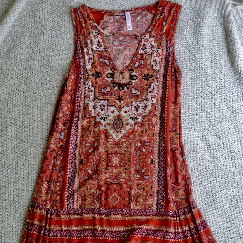 Drop-Waist Printed Dress